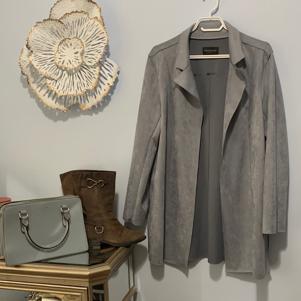 Premise faux suede blue jacket Ptp 22